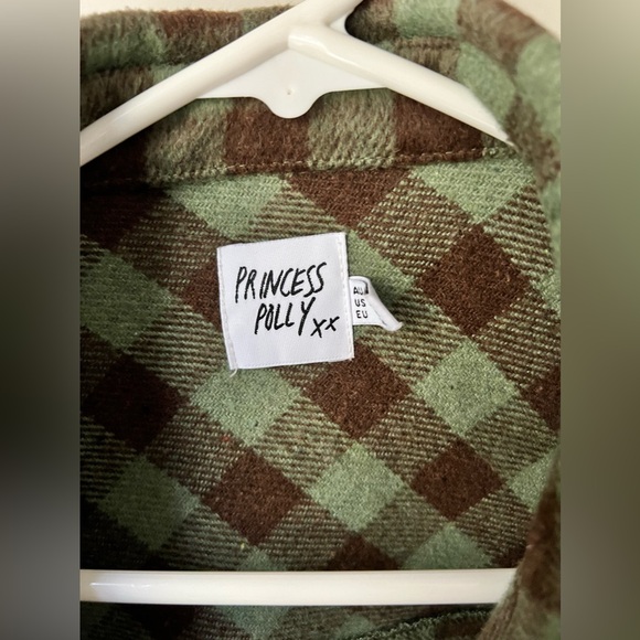 Princess Polly “LEYLAN OVERSIZED PLAID SHACKET
GREEN / BROWN” - Picture 5 of 8